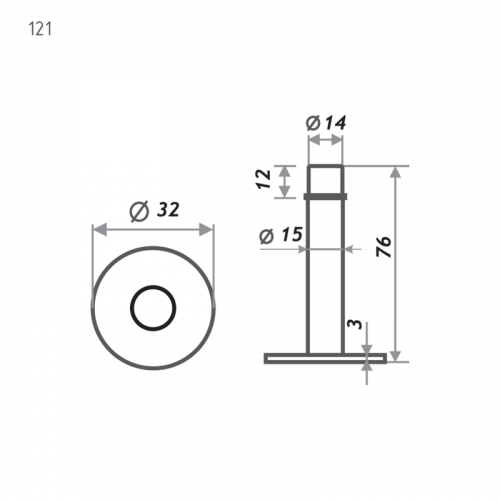 Ограничитель дверной напольный НОРА-М 121 золото